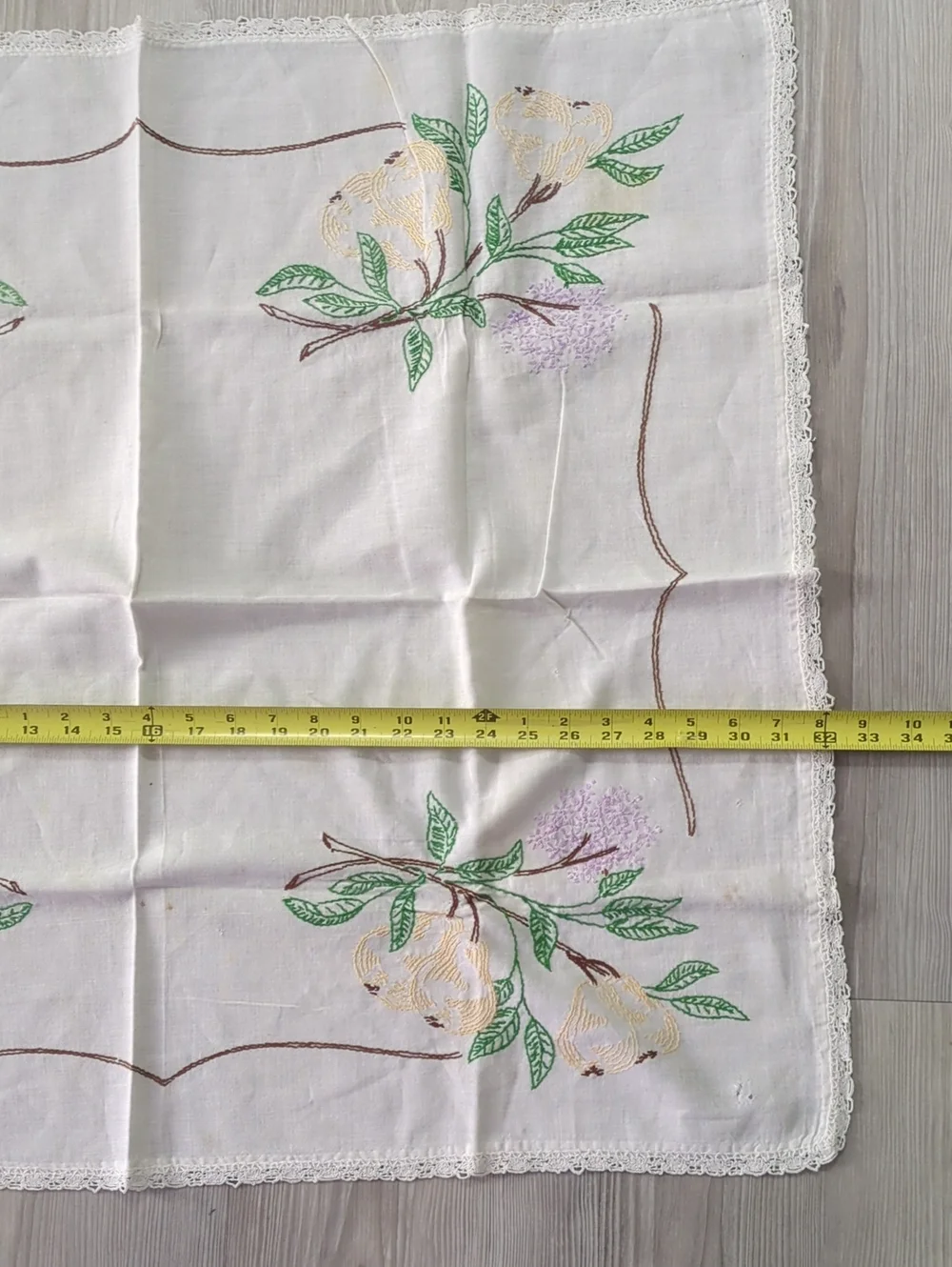 Vintage Embroidered Linens Lot Tablecloth Doilies Napkins Floral 10+ Pieces